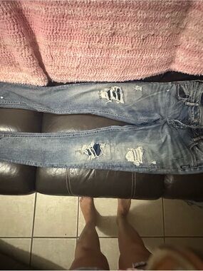 Silver Jeans Light Blue Distressed Skinny Jeans